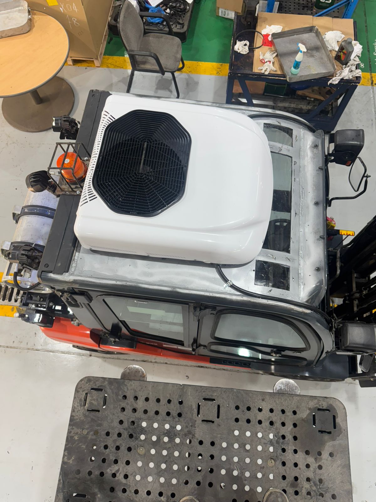 SW-37 installed on forklift cabin roof